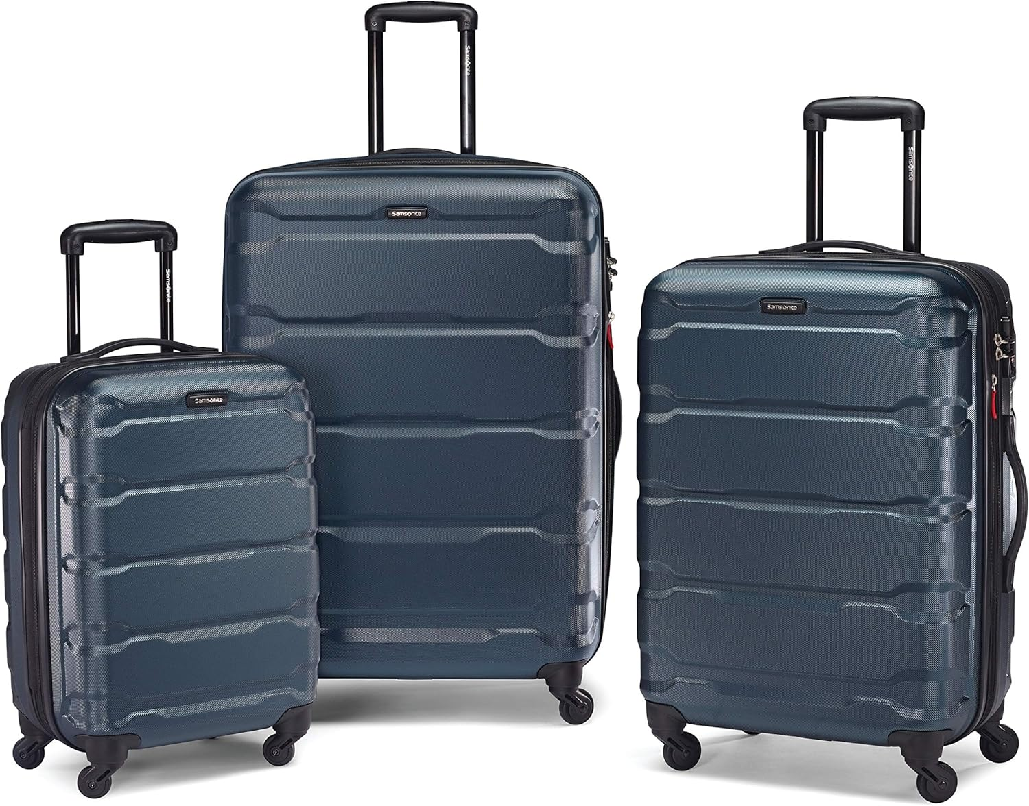 Samsonite Unisex-Adult Omni Pc Hardside Expandable Luggage with Spinner Wheels, Teal, 3-Piece Set (20/24/28), Omni Pc Hardside Expandable Luggage with Spinner Wheels