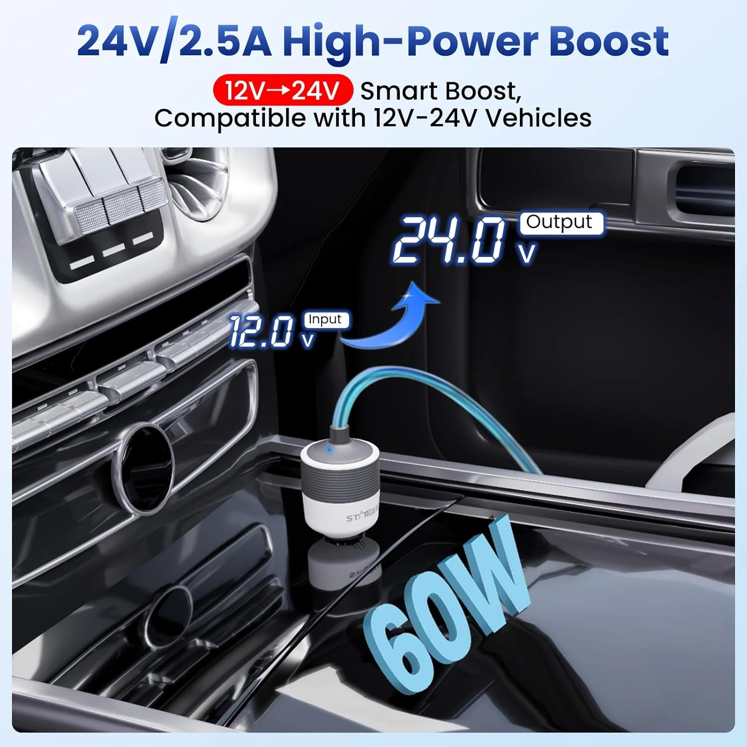 STARGEAR Mini Car Adapter 12-24V 60W Step-Up Converter image number 3