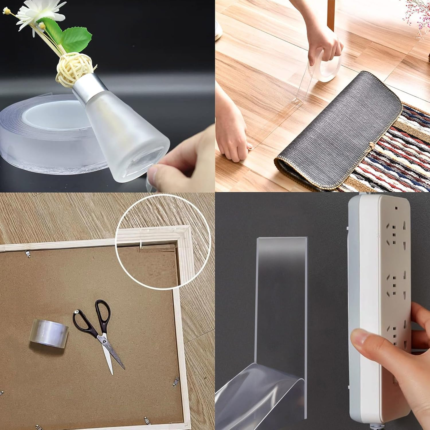 Double Sided Tape Heavy Duty(Extra Large 16.5Ft),Clear Two Sided Extra Large Nano Adhesive Mounting Tape,Removable Picture Hanging Wall Adhesive Tape Strips,Adhesive Tape for Home Office Outdoor