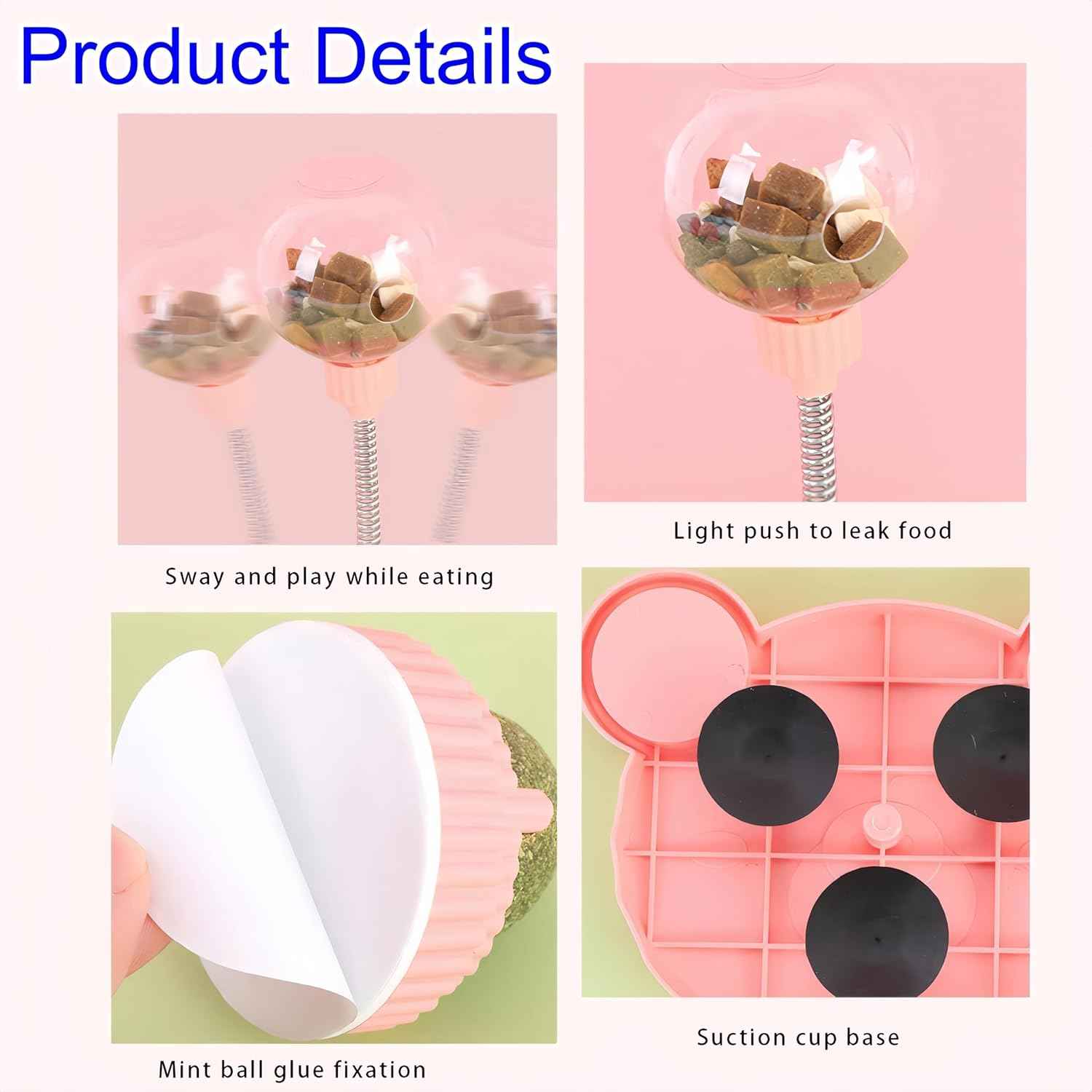 Febohao Interactive Toys for Cats Dogs Enrichment Leaking Treats Ball Pet Feeder Toy with Catnip Cat Puzzle Feeder for Boredom Indoor Slow Feeder image number 3