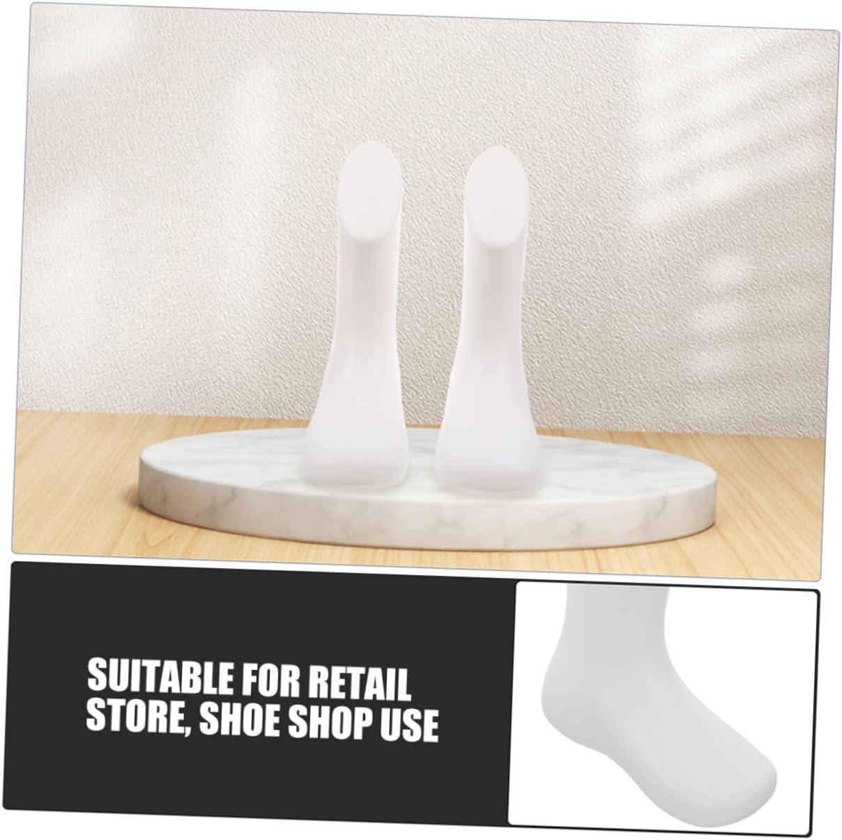 2 Pairs Baby Foot Mannequin and Toddler Foot Model White 9Cm Plastic Display for Kids Socks Retail Store image number 2