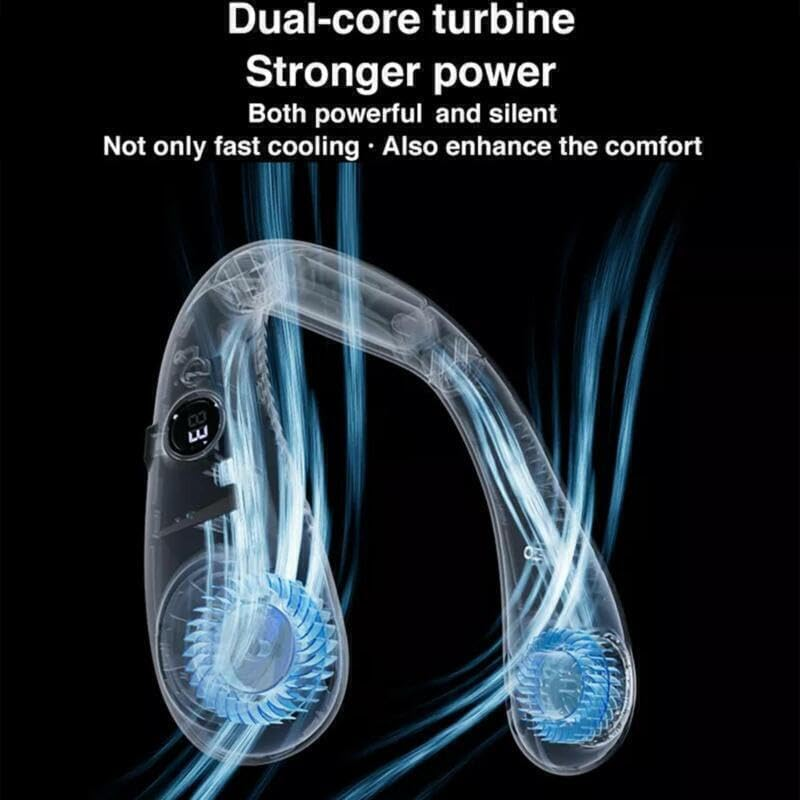 Tootoo Rechargeable Portable Leafless Neck Fan Cooler Dual Effect Cooling Neckband USB (Pink) image number 1