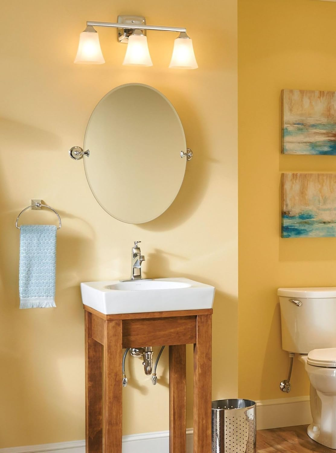 Moen DN8386CH Retreat Collection Bathroom Hand Towel Ring with Hardware, Chrome - Chrome image number 4