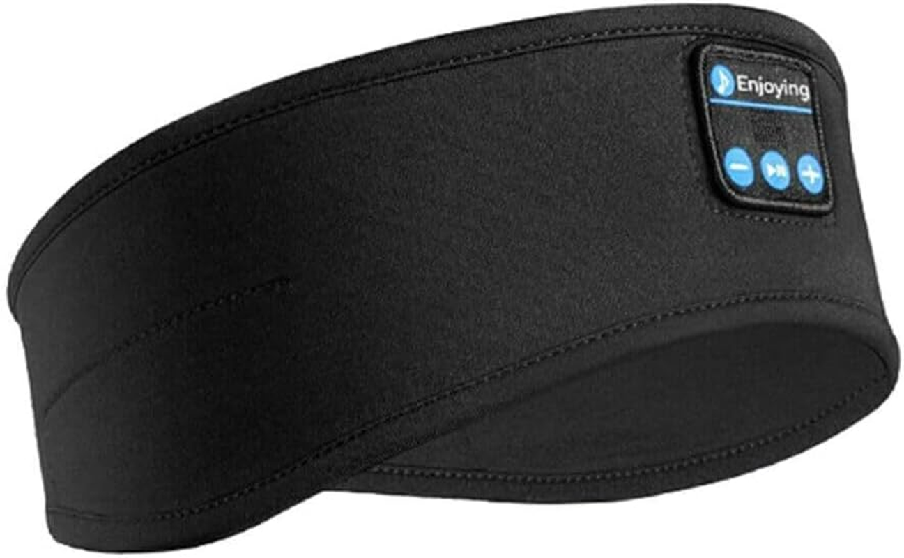 Epalzonexp Wireless Bluetooth 5.0 Headphone Music Eye Mask Stereo Headphones Earphone Music Headband Sleep Headphones for Side Sleepers Sports Headphone Outdoor (Black)