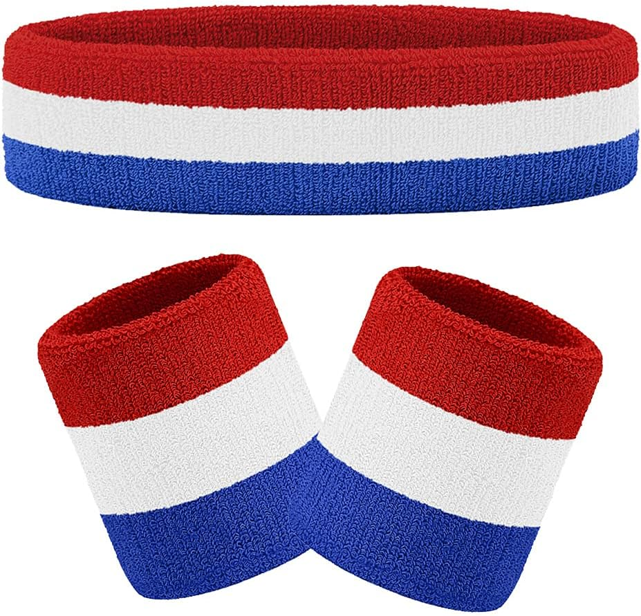 Hoter Thick Solid Color Sweatband Set(1 Headband + 2 Wristbands) - Grey image number 4