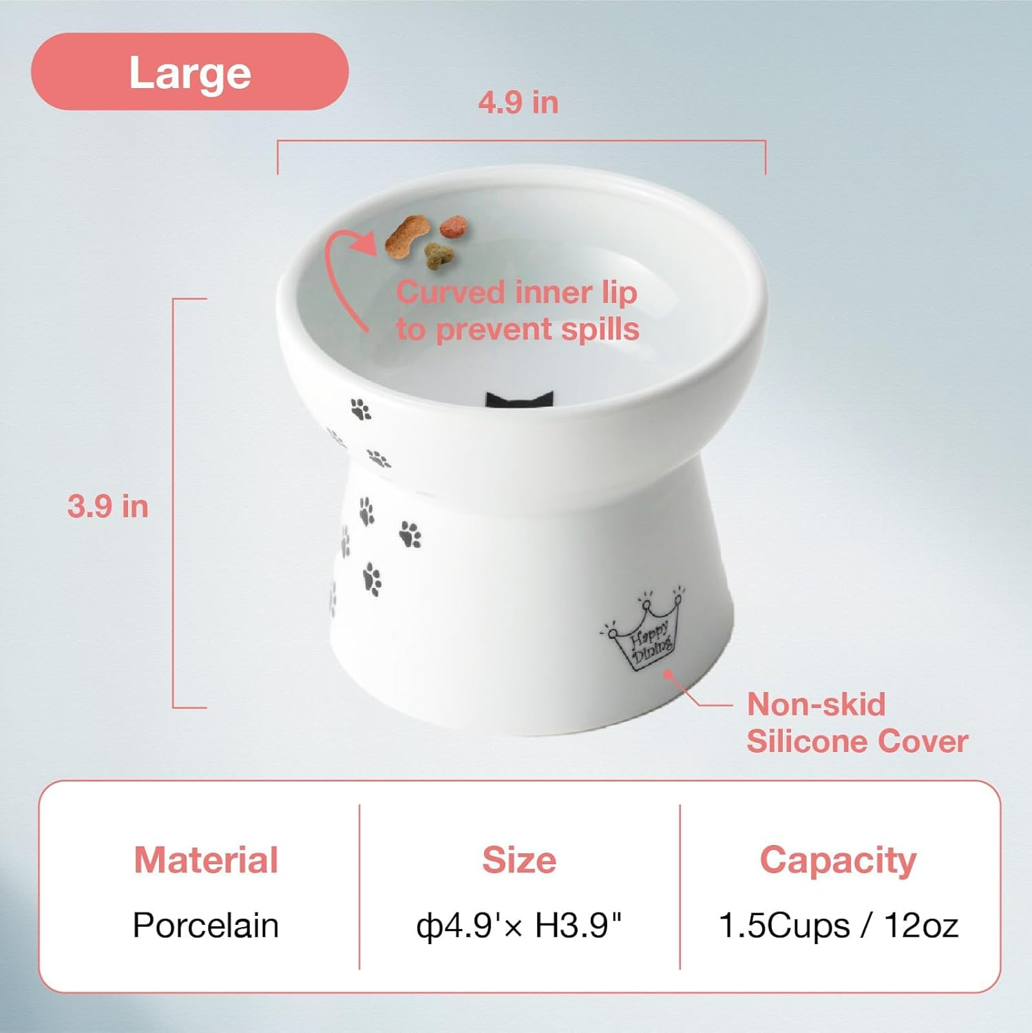 Necoichi Raised Cat Food Bowl (CAT (Large)) image number 1