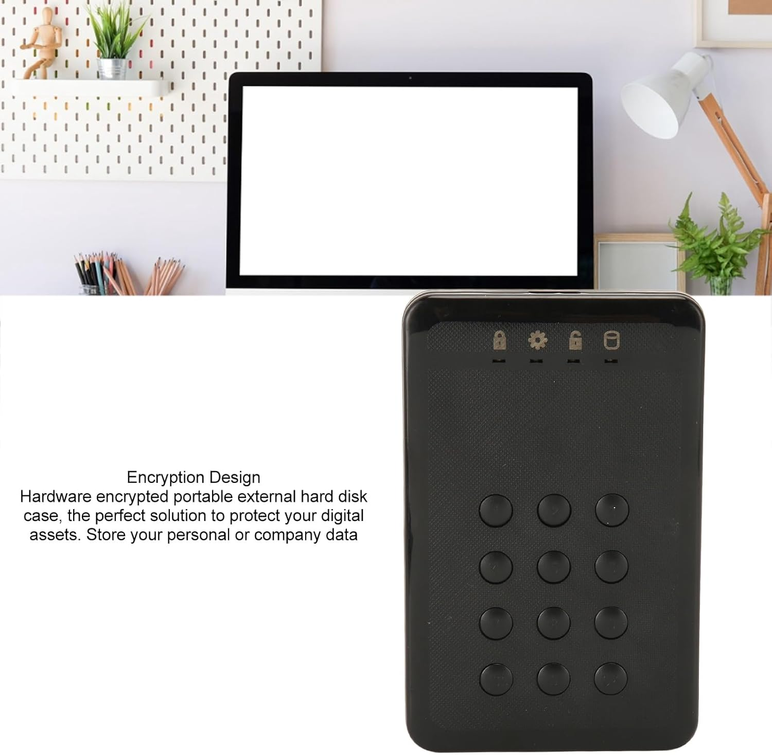 External Hard Drive Enclosure, 2.5Inch SATA to USB 3.0 Hard Drive Enclosure with USB 3.0, Encrypted Hard Drive Case for for OS X, for Linux, for Chrome, for Android (Not Inclube Hard Disk) image number 1