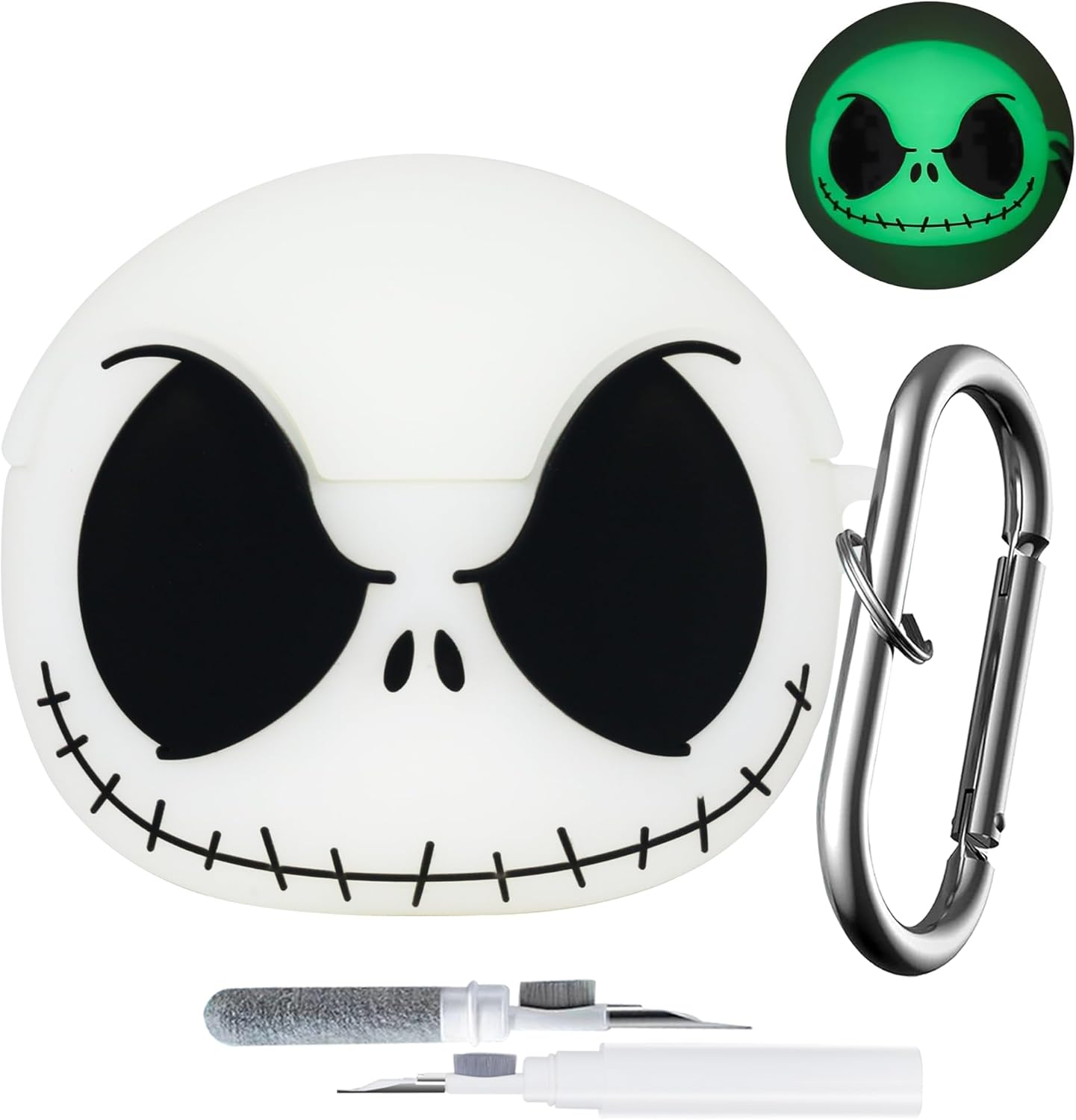 Cute Skull Cover for Airpods Pro 3Rd Generation Case 2025 - Funny Cartoon Anime Animal Shockproof Protective Silicone Skin for Airpods Pro 3 Case Accessories Set with Cleaning Pen Kit for Boy Girl image number 2