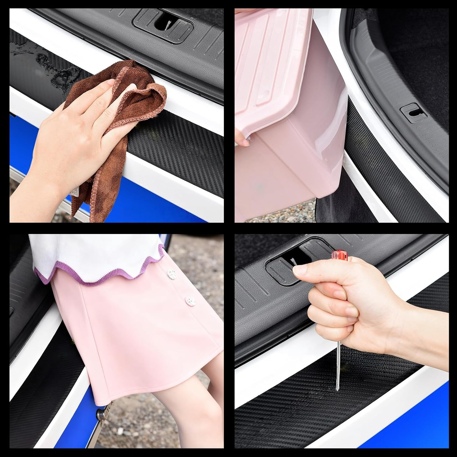 Car Boot Protector for Subaru Forester Accessories, Universal Rubber Scratch Resistant Car Door Entry Guard Trim Cover, Trunk Sill Protector Fit for Cars Suvs (35X2.76 Inch, Black) image number 1