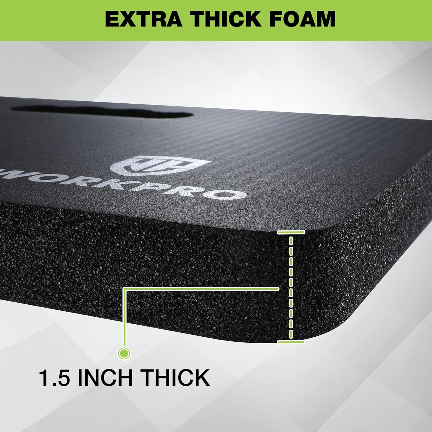 WORKPRO Extra Thick Kneeling Pad, Soft Foam Cushioning for Knee, Large Foam Kneeler Mat for Gardening, Bathing Baby, Workout Supplies, 17.5 X 11 X 1.5 In, Black image number 6