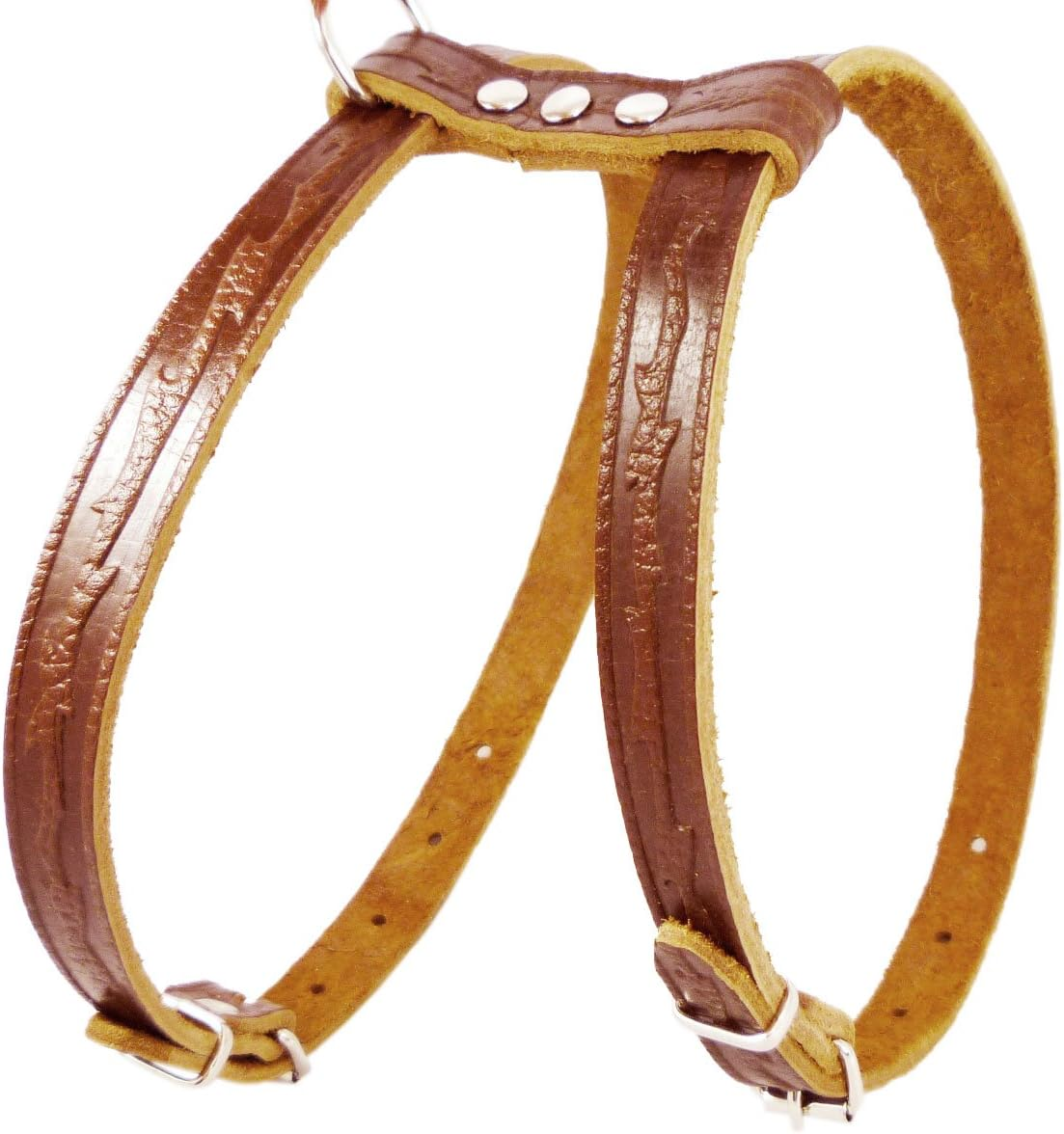 Genuine Tooled Leather Dog Harness Medium. 22"-30" Chest, 3/4" Wide Straps, Boston Terrier image number 4