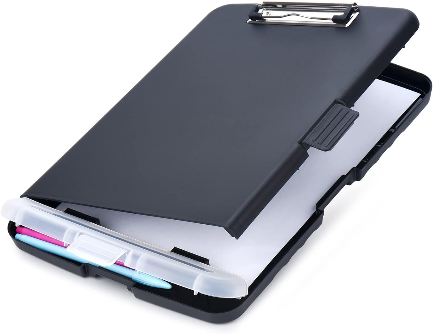 ZCZN Plastic Clipboard Storage Box with Separate Pen Compartment, Great for School,Utility,Industrial Office, Medical Personnel, Black image number 3