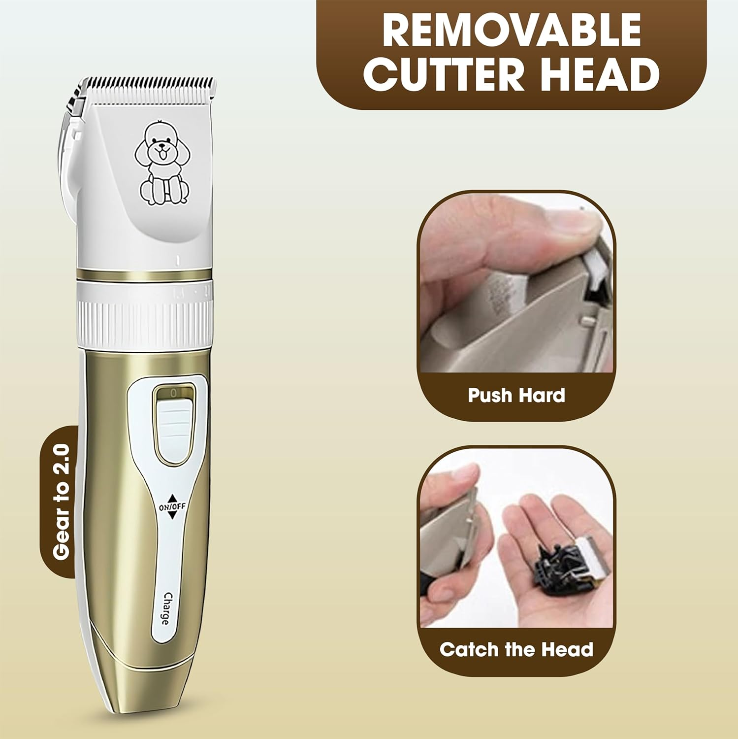 Electric Pet Grooming Kit &ndash; Low Noise Cordless Dog & Cat Clippers, Precision Trimmer, Nail Clippers, USB Rechargeable, for Home Grooming & Hair Trimming image number 5