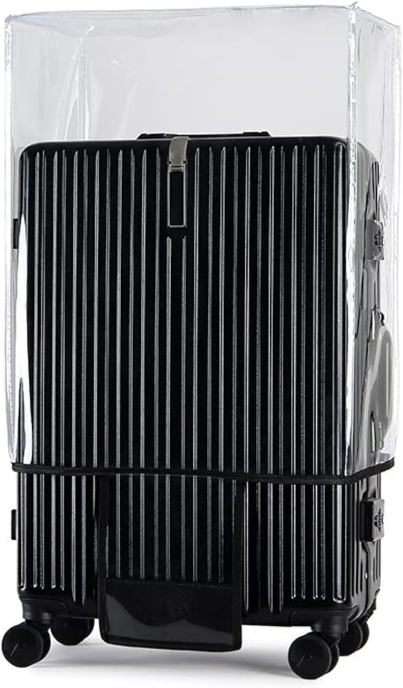 Yopolaz Real Clear Rimless Suitcase Cover - 20 22 24 26 28 30 Inch PVC Transparent Clear Travel Luggage Covers - Waterproof Dustproof Protective Suitcase Protectors, 22 Inch, Regular