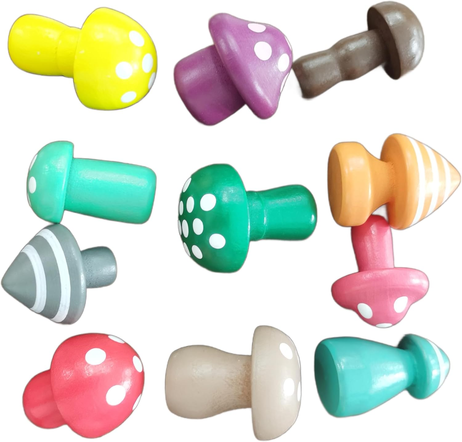 Toddler Montessori Wooden Mushroom Picking Games,Montessori Counting & Shape Sorting Educational Toys for Baby Boys Girls Gifts,Rainbow Wooden Mushroom Puzzle Toys for Toddler 1 2 3 Years Old image number 2