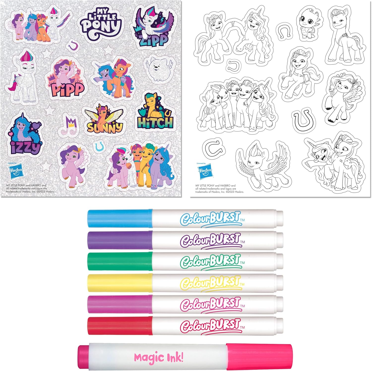 Inkredibles Activity Kit My Little Pony - 56 Pages of Colouring Fun with Magic Ink, Colour Burst, Stickers, and Mess-Free Technology