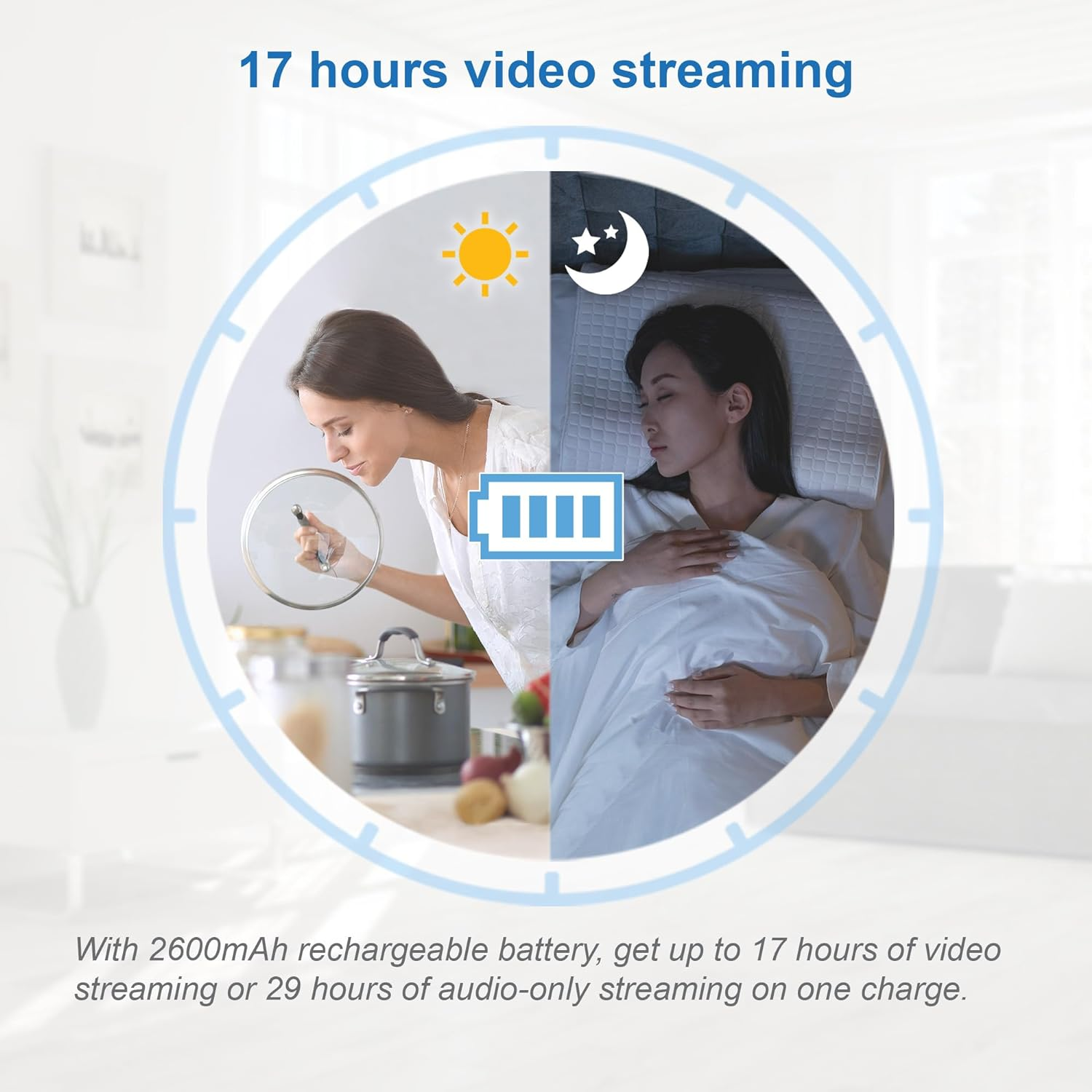 Vtech BM5550AU 5" 2-Camera Full Colour Pan & Tilt Video Baby Monitor with 2-Way Talk, Soothing Sounds, Room Temperature Monitor, up to 17 Hours Battery Life