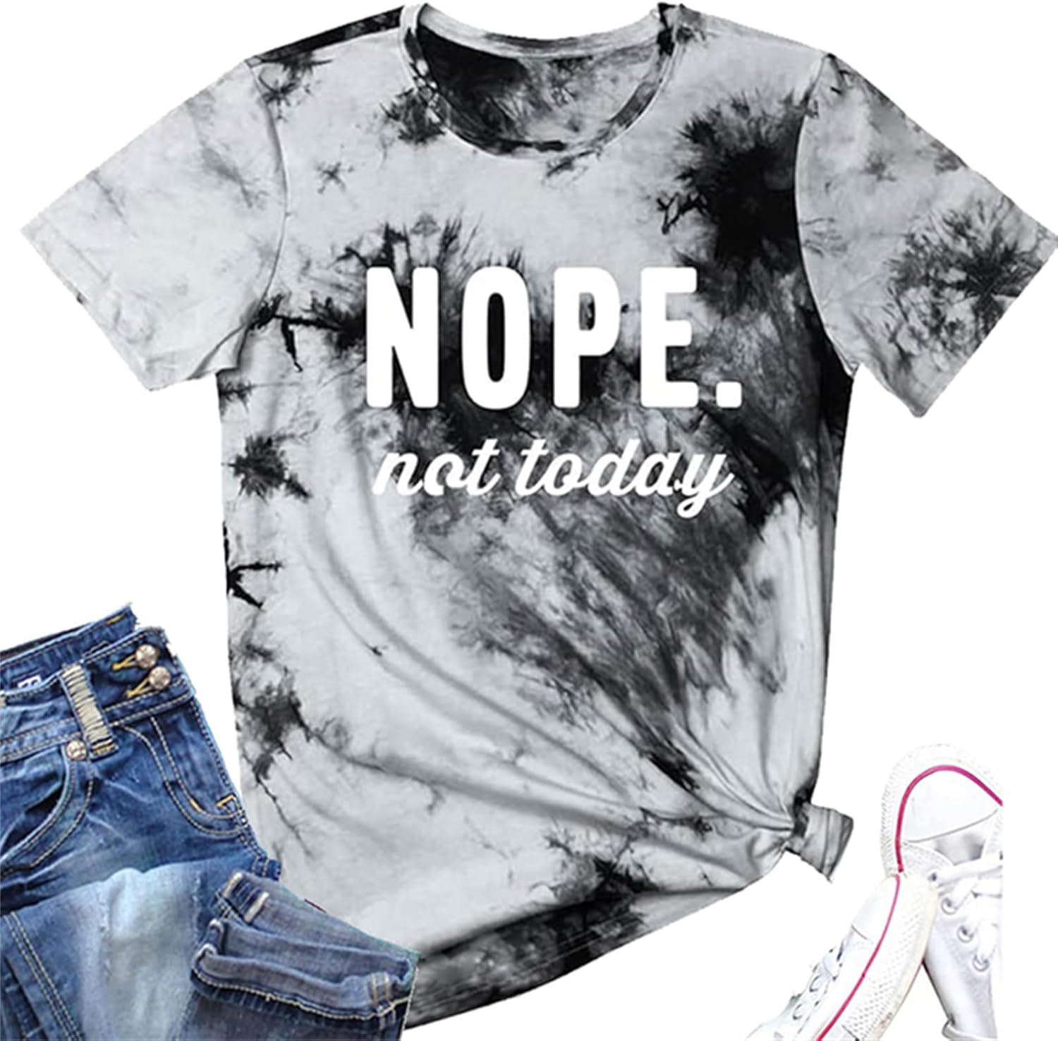 Nope Not Today Letter T Shirt for Women Party
