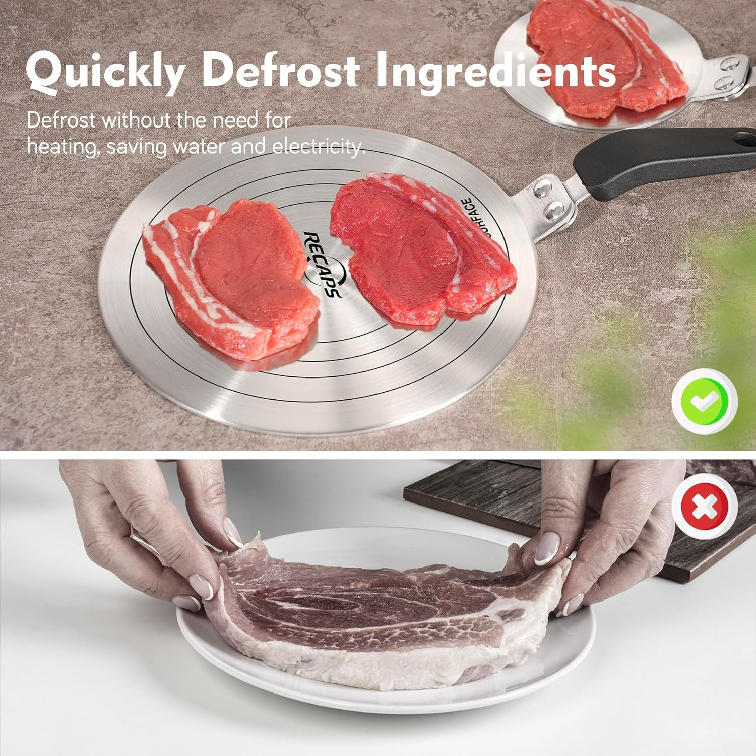 RECAPS 5.12 Inch Stainless Steel Induction Adapter Plate for Electric Gas Glass Cooktop, Induction Heater Diffuser for Moka Pot, Glass Bowls, Sauce Pan image number 6