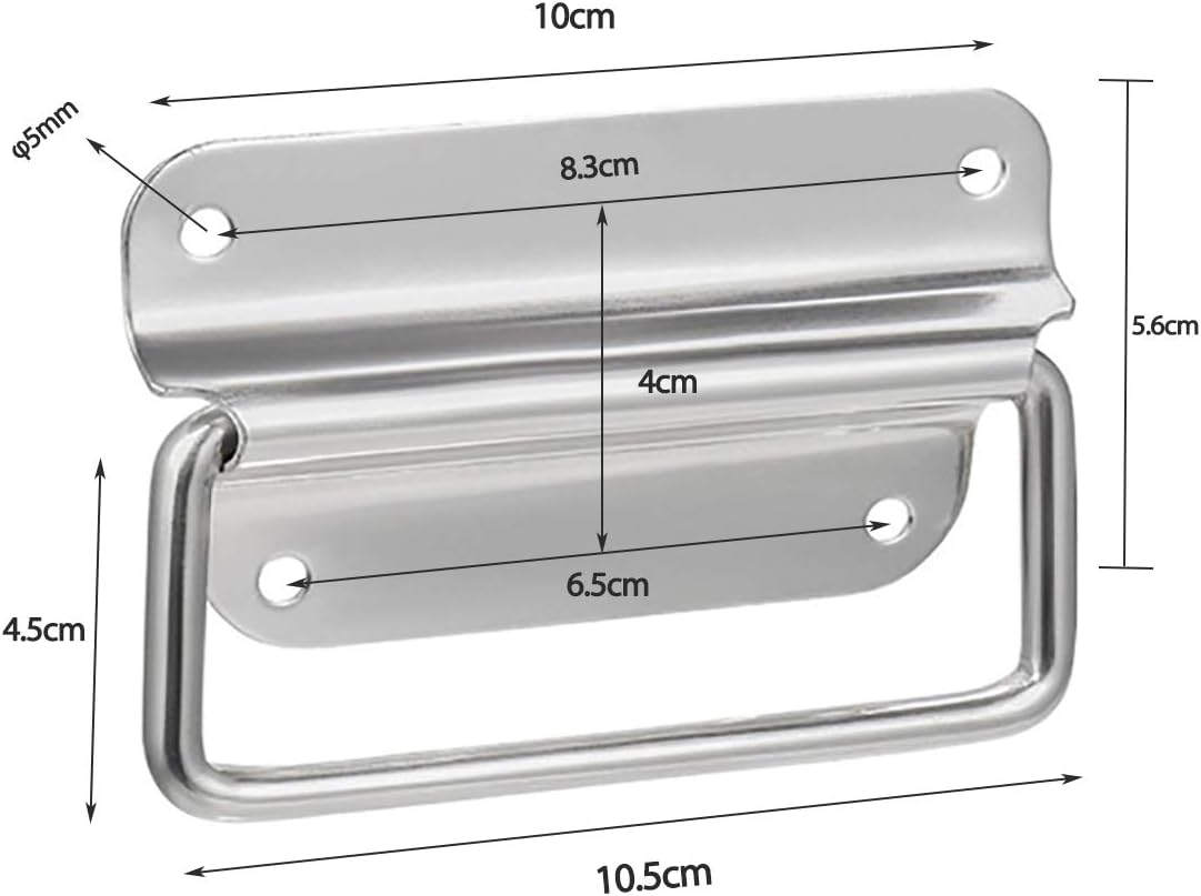 Folding Handles, Stainless Steel Box Handle, Foldable Carry Handles, Box Handle, Hardware Boxes Handle, Silver Handles, Tool Box, Door Puller, Folding Handle for Boxes, Handles for Toolbox, Door, Tool image number 1