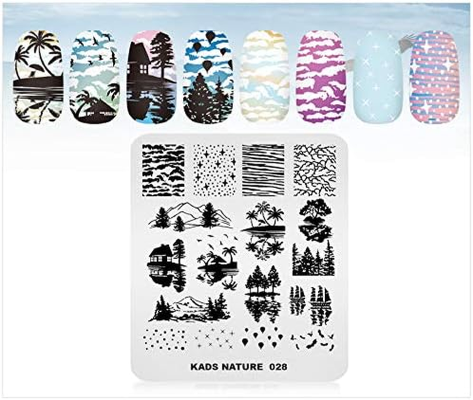 Alexnailart Nail Image Stamp Stencil Nature Theme Stamping Plate Manicure Printing Tool image number 1