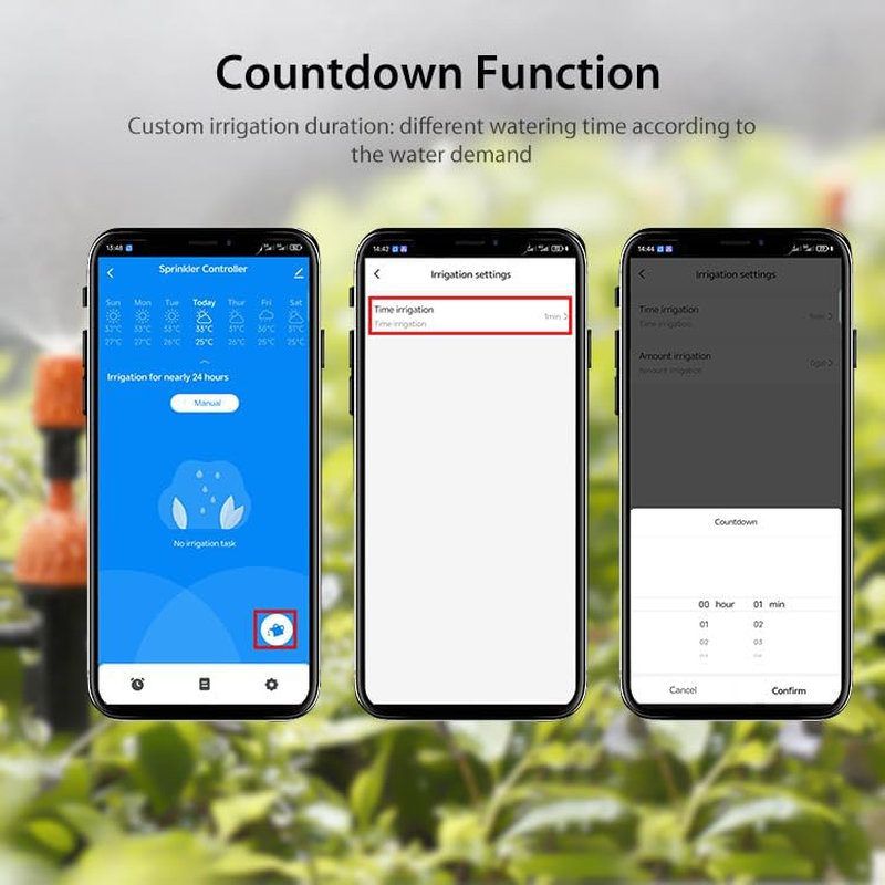 Uantii Smart Irrigation Water Timer Tuya Wifi Automatic Garden Sprinkler Proragmming Irrigation Water Valve Controller,App Control,No Hub Required image number 4
