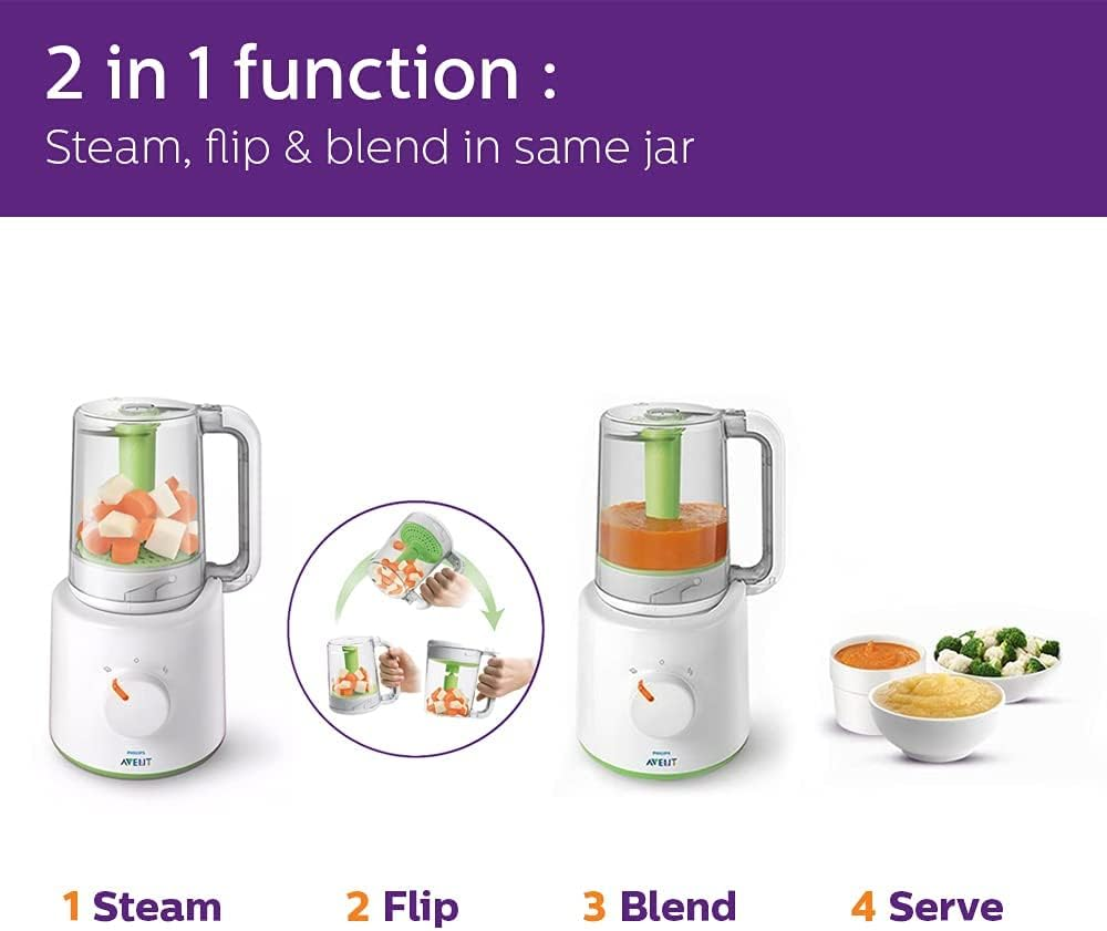 Philips Avent 2-In-1 Steamer and Blender - Steam and Blend Baby Food (Model SCF870/21) image number 3