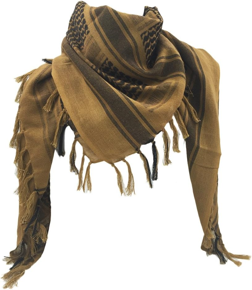 WOLMIK 100% Cotton Military Shemagh Tactical Desert Keffiyeh Head Neck Scarf Wrap