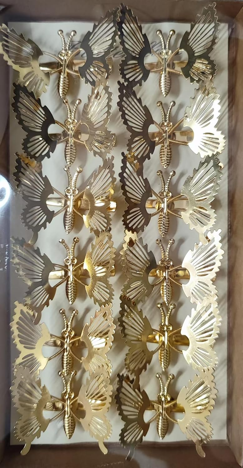 YCHTEWY 12 Pieces 3D Moving Butterfly Hair Clips Metal Gold Movable Wings Butterfly Hair Accessories Hair Clips for Women and Girls (B Gold)