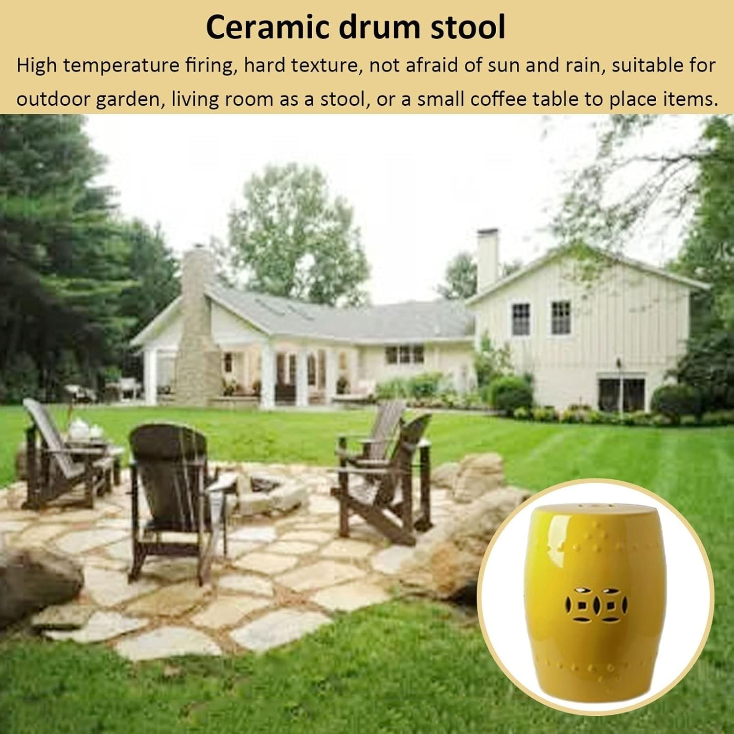 Decorative Ceramic Garden Stool, Glazed Hollow Shoe Changing Stool Drum Stool, Suitable for Outdoor Garden, Living Room, Terrace, Etc. (Color : Soft Green) image number 3