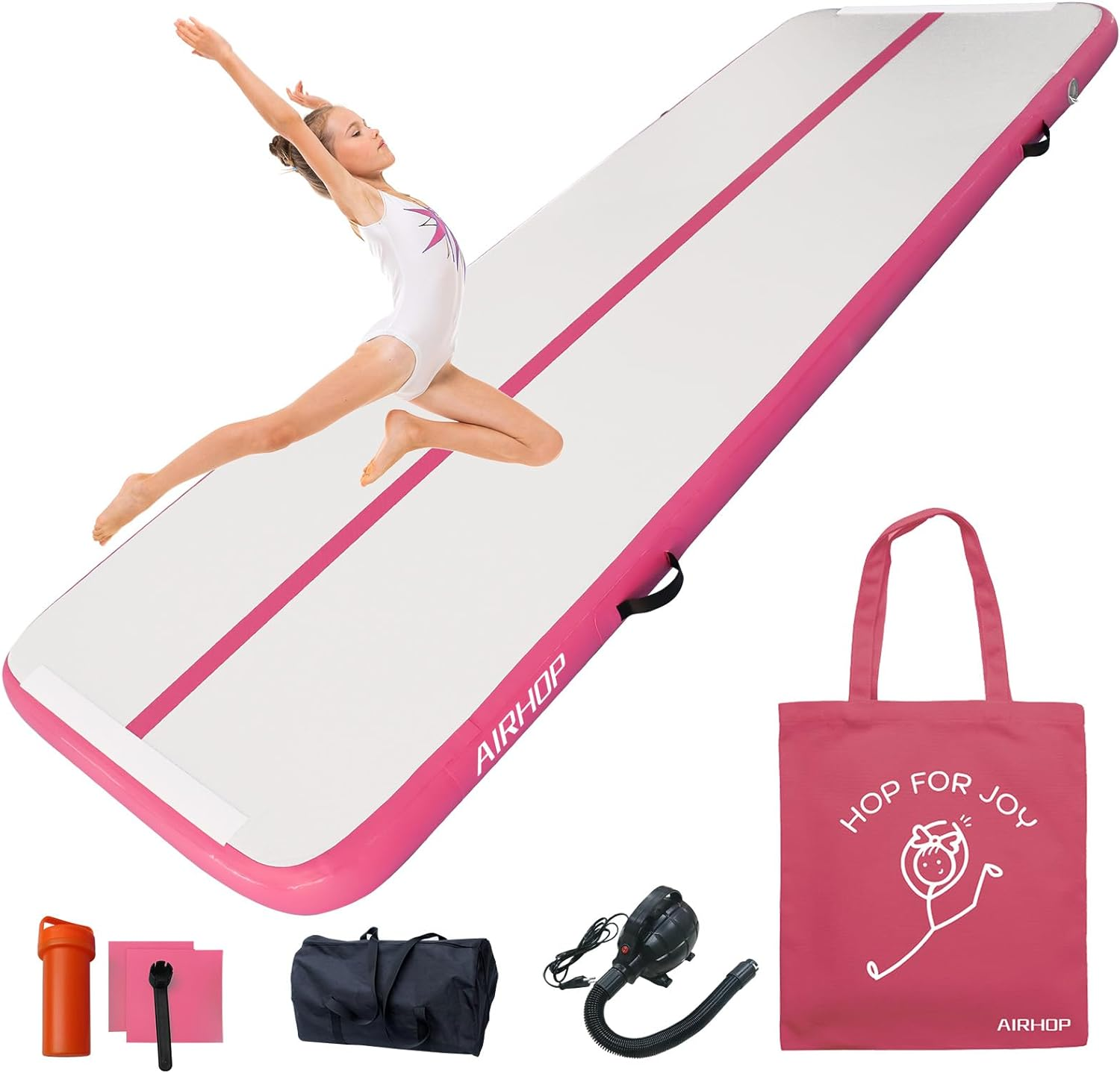Gymnastics Tumbling Mat 10/20Cm Thick, 3M/4M/5M/6M Air Track Tumble Inflatable Training Mats for Kids Home Use, Gym, Cheerleading with Electric Pump
