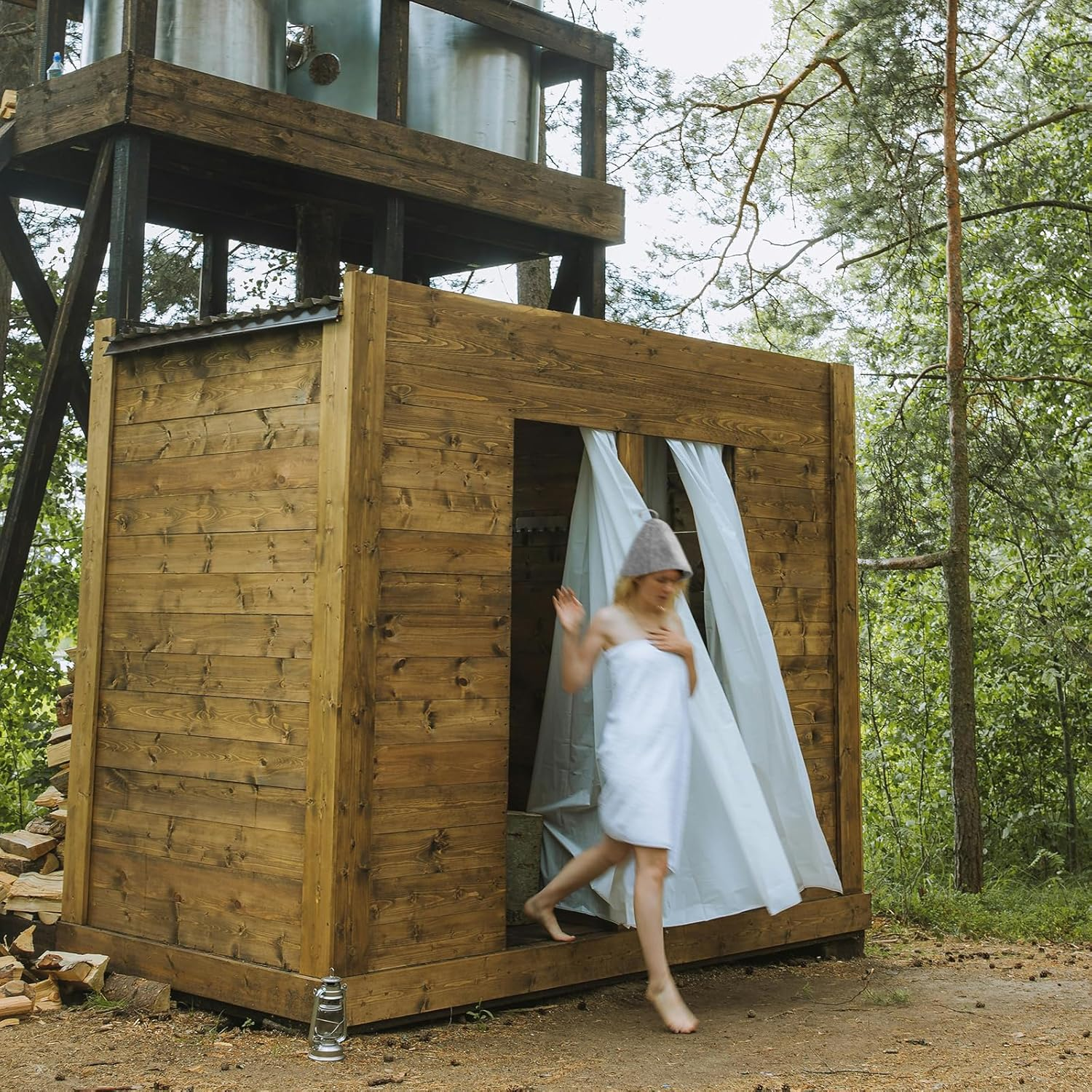 Lasuroa 2Pcs Sauna Hats & 2Pcs Sauna Mats, High Absorbent Premium Felt Sauna Set Sauna Hat and Sauna Cushion Practical Steam Bath Sauna Accessories for Women and Men(Gray)