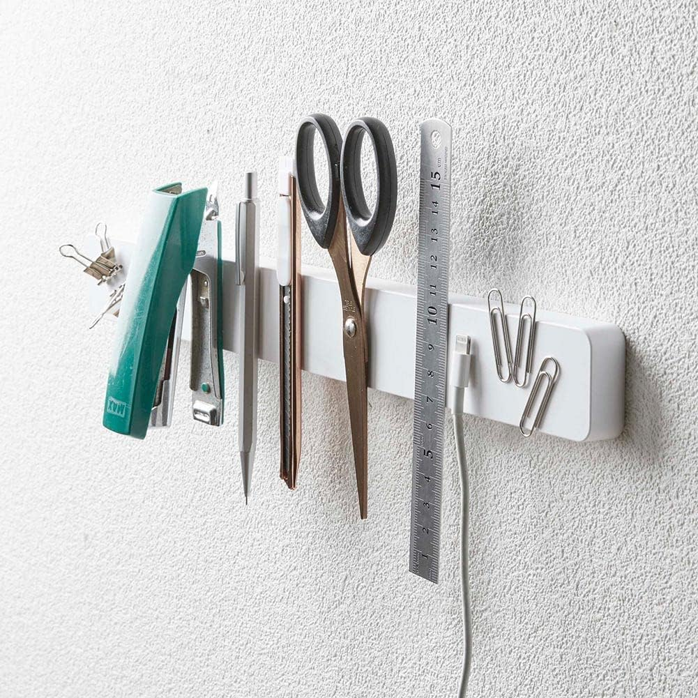 Yamazaki Industries 5201 Magnetic & Wall Knife Holder, W 13.8 Inches (35 Cm), White, Approx. W 13.8 X D 0.7 X H 1.6 Inches (35 X 1.7 X 4 Cm), Tower, Silicone Surface Knife Storage image number 7