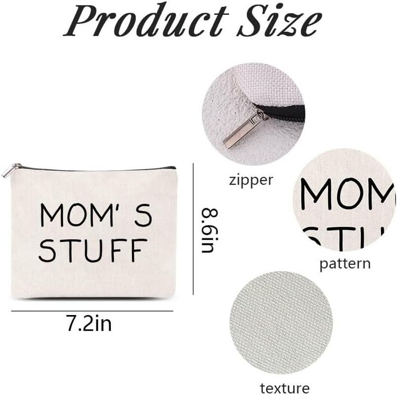 Mom Gift from Daughter Son Mom&rsquo;S Stuff Canvas Cosmetic Bag Purse image number 1