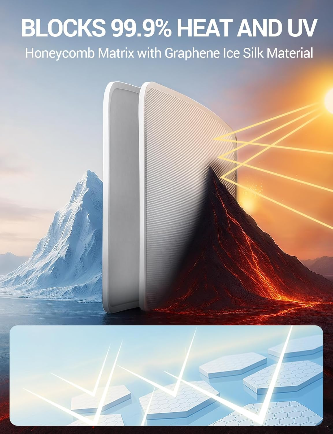 Motrobe 2025 2024 Tesla Model 3 Sunshade Roof [Never Sag, No Gaps] Glass Roof Sun Shade [Ice-Crystal Coatings] Sun Protection Heat Insulation Foldable Sunroof Covers Model 3 Highland Accessories Gray image number 1