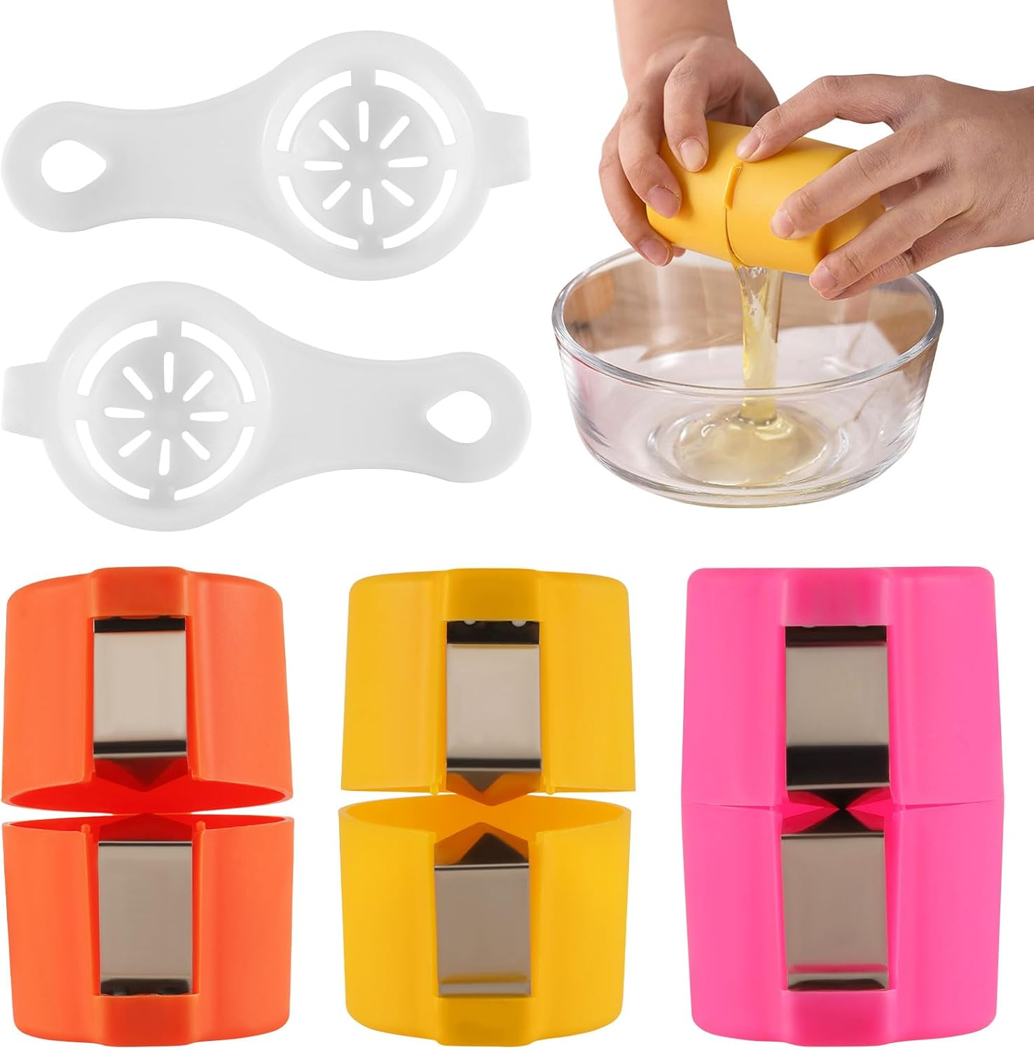 Egg Shell Opener,Egg Shell Opener for Hard Boiled Eggs,2024 New Egg Cutter Egg Cracker Tool,Egg Shell Opener Egg Separator for Raw Eggs for Home Kitchen Use.3Pack image number 2