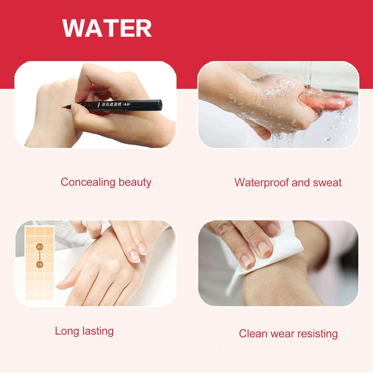 LIYJTK 30Ml Vitiligo Care Liquid, Waterproof Makeup Concealer for Face, Hands, Feet & Body, Covers White Spots, Long-Wearing, Easy Application image number 3