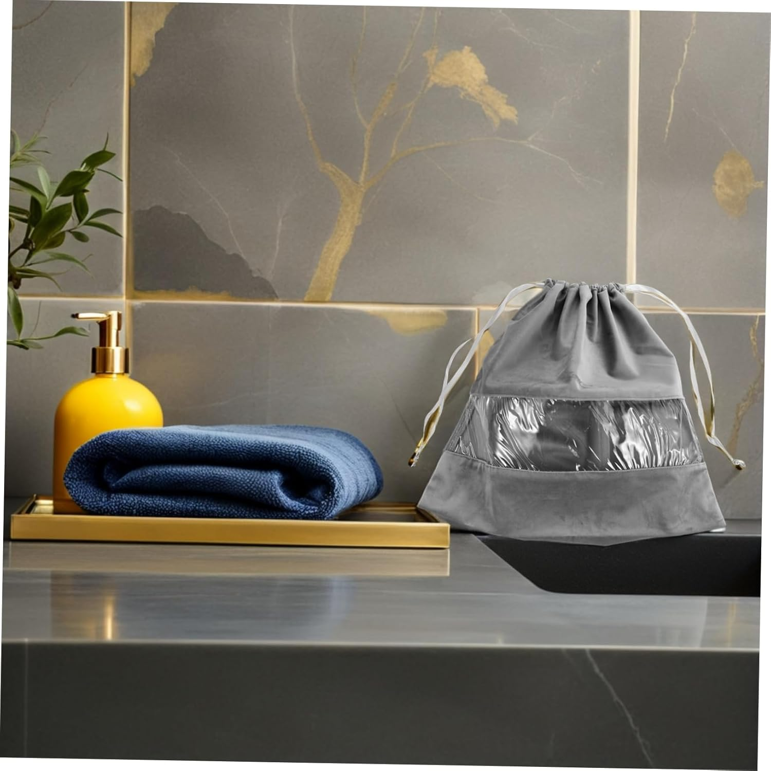 Transparent Drawstring Hair Dryer Bag Multifunctional Travel Organizer Pouch for Hair Tools Clothes and Small Items Dustproof Lightweight Storage for Home Go