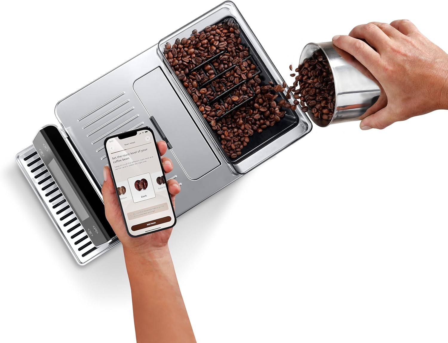 De'Longhi Primadonna Aromatic ECAM630.75.TM, Automatic Bean to Cup Coffee Machine, Stainless Steel, Cold Brew, Hot & Cool Milk Foam, 3.5'' TFT Display, Titanium/Black image number 4