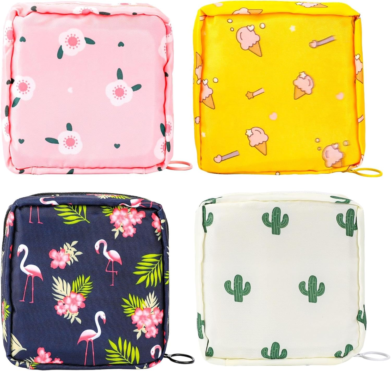 KALIONE 4Pcs Sanitary Napkin Pad Pouch, Period Bag Period Pouch,Tampon Storage Pouch, Portable Reusable Menstrual Pads Bags for Women Teen Girls, Tampons Holder, Pad Bag, Feminine Care