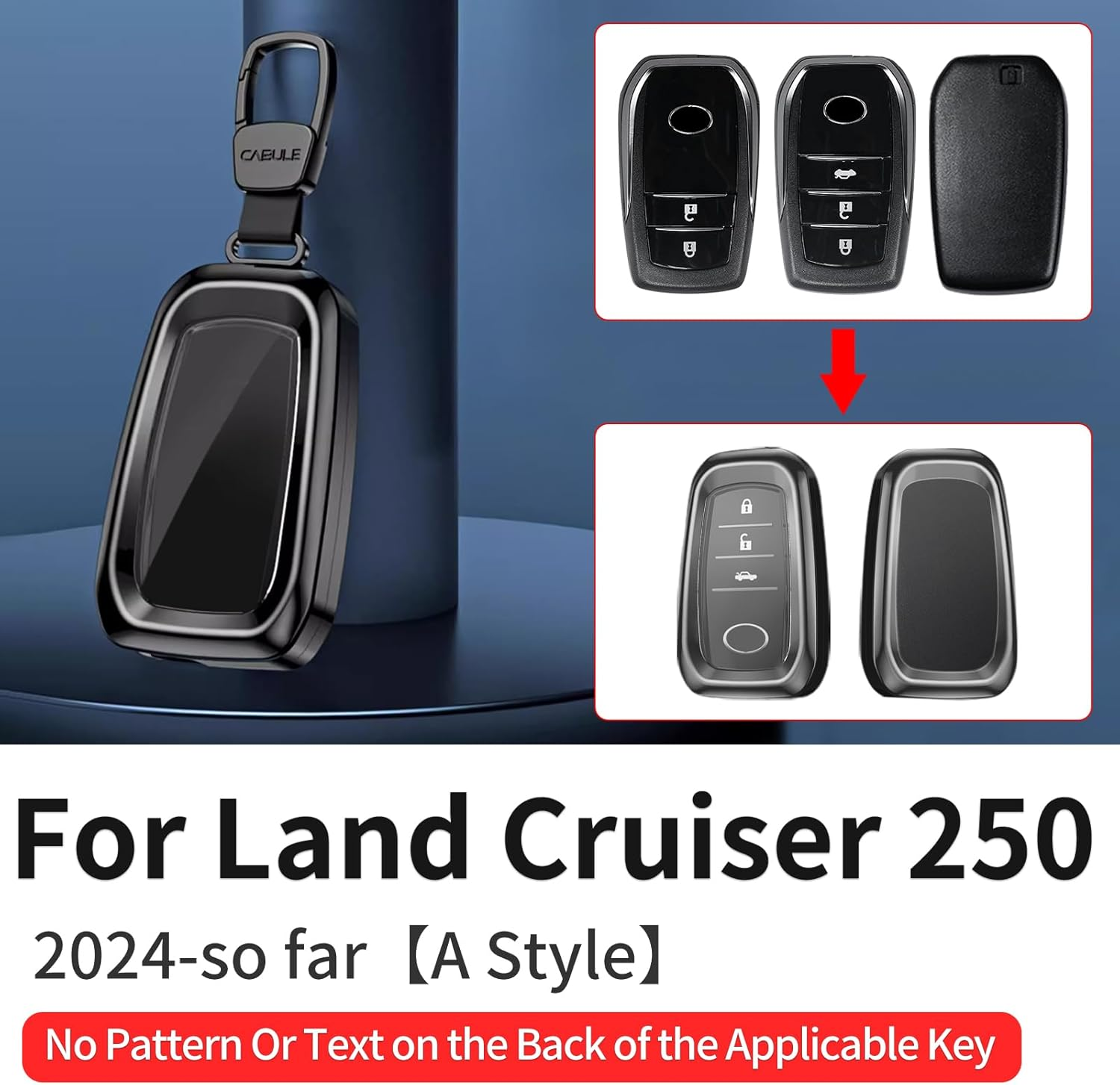 Auto Key Shell Decoration Suitable for 2024 2025 Toyota Land Cruiser Prado 250 1958 Lc250 J250 Smart Key Protective Cover Exterior Decoration Accessories ((Gray a Style)) - (Silver A Style) image number 5