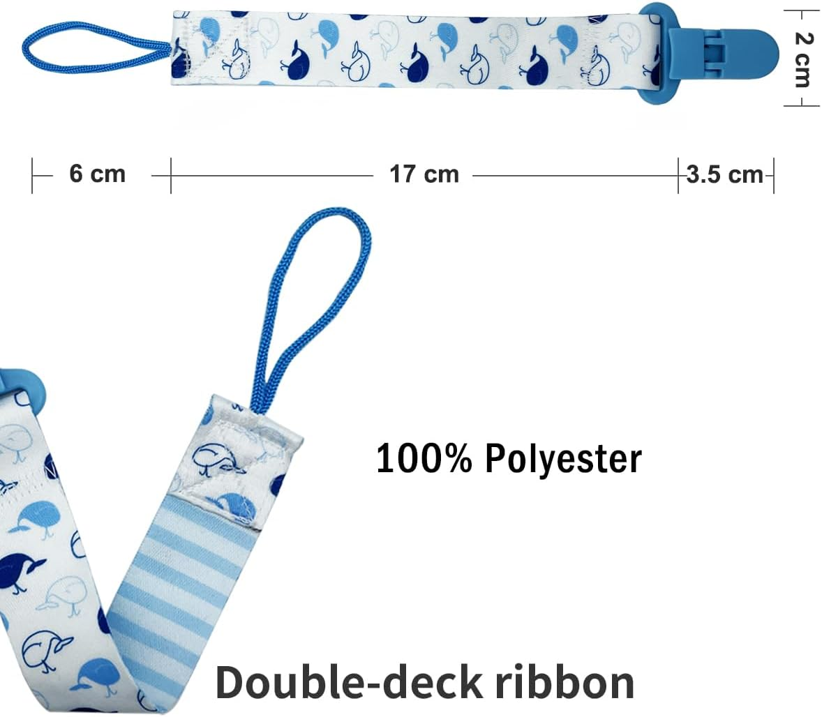 Set 6 Baby Pacifier Holder Clips - Dummy Clips Lightweight Universal Holder Leash for Boys and Girls Fits for Most Pacifiers - Protects Your Baby - Binkie Styles & Baby Teethers & Toys and Gift image number 6