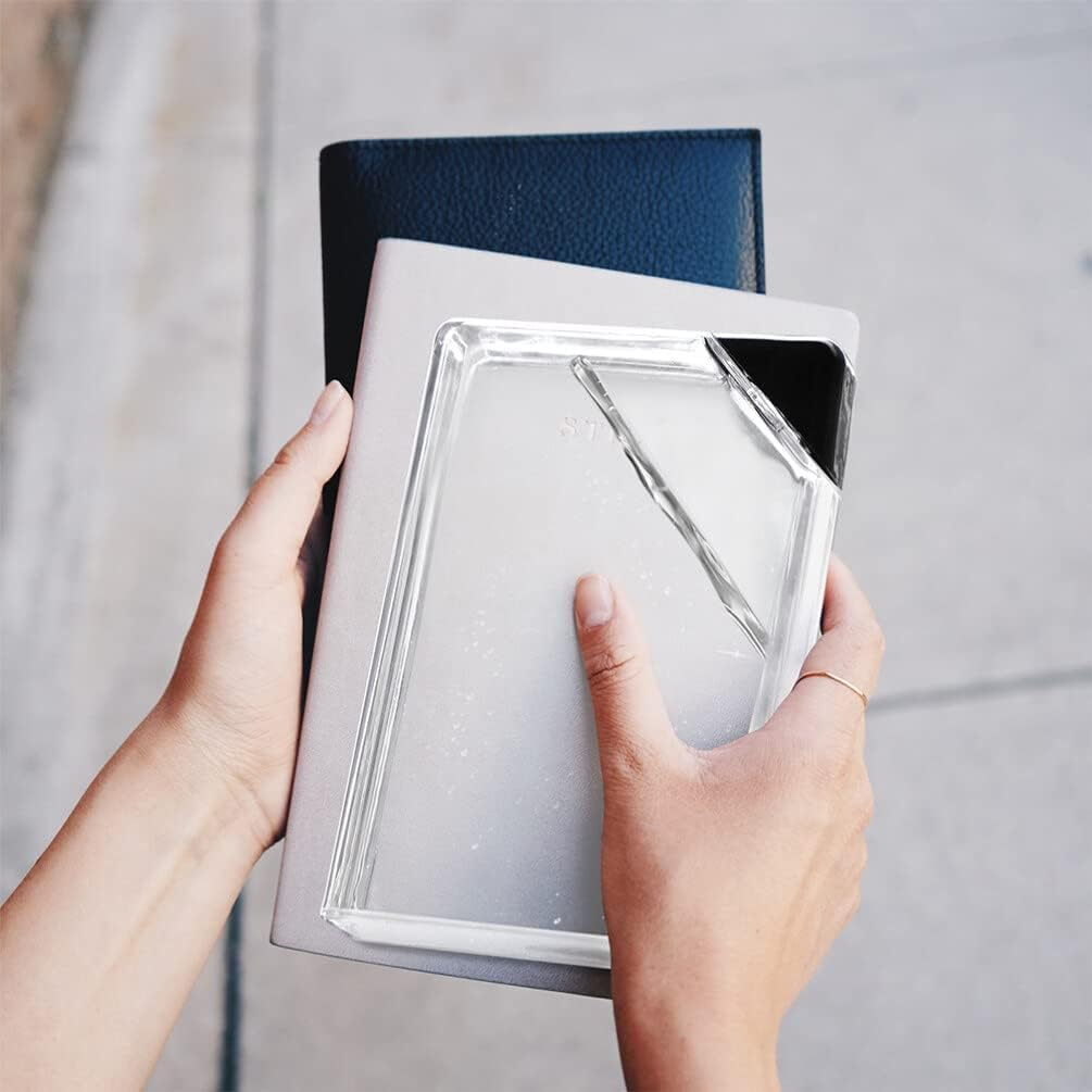 Flask Transparent Flat Water Bottle - Stylish Memo Bottle for Sports, Slim Paper Design, Clear Juice Container