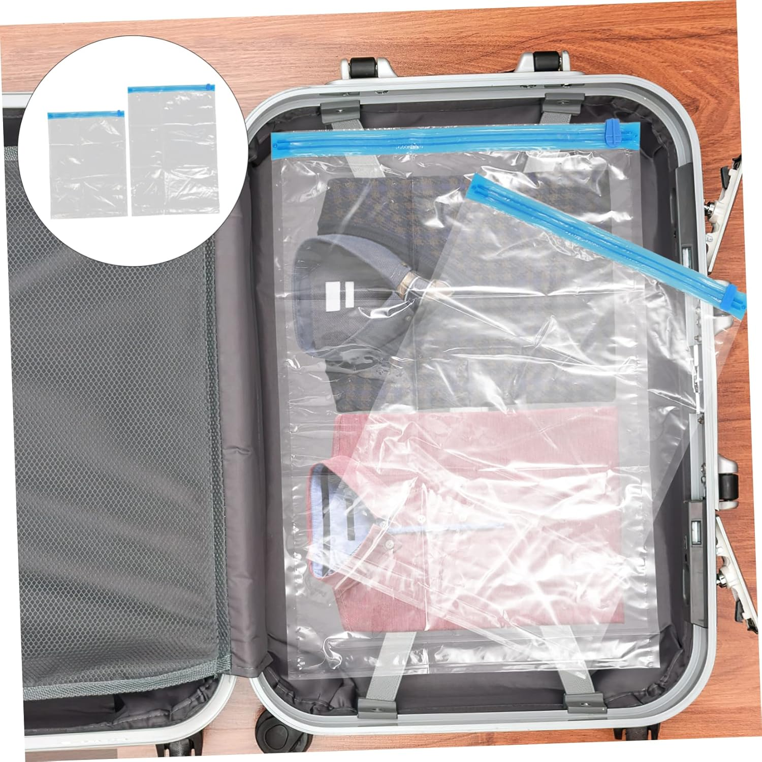 OKUMEYR 10Pcs Travel Compression Bag Hand Vacuum Storage for Clothes Mattress Quilt Space Saver Organiser image number 5