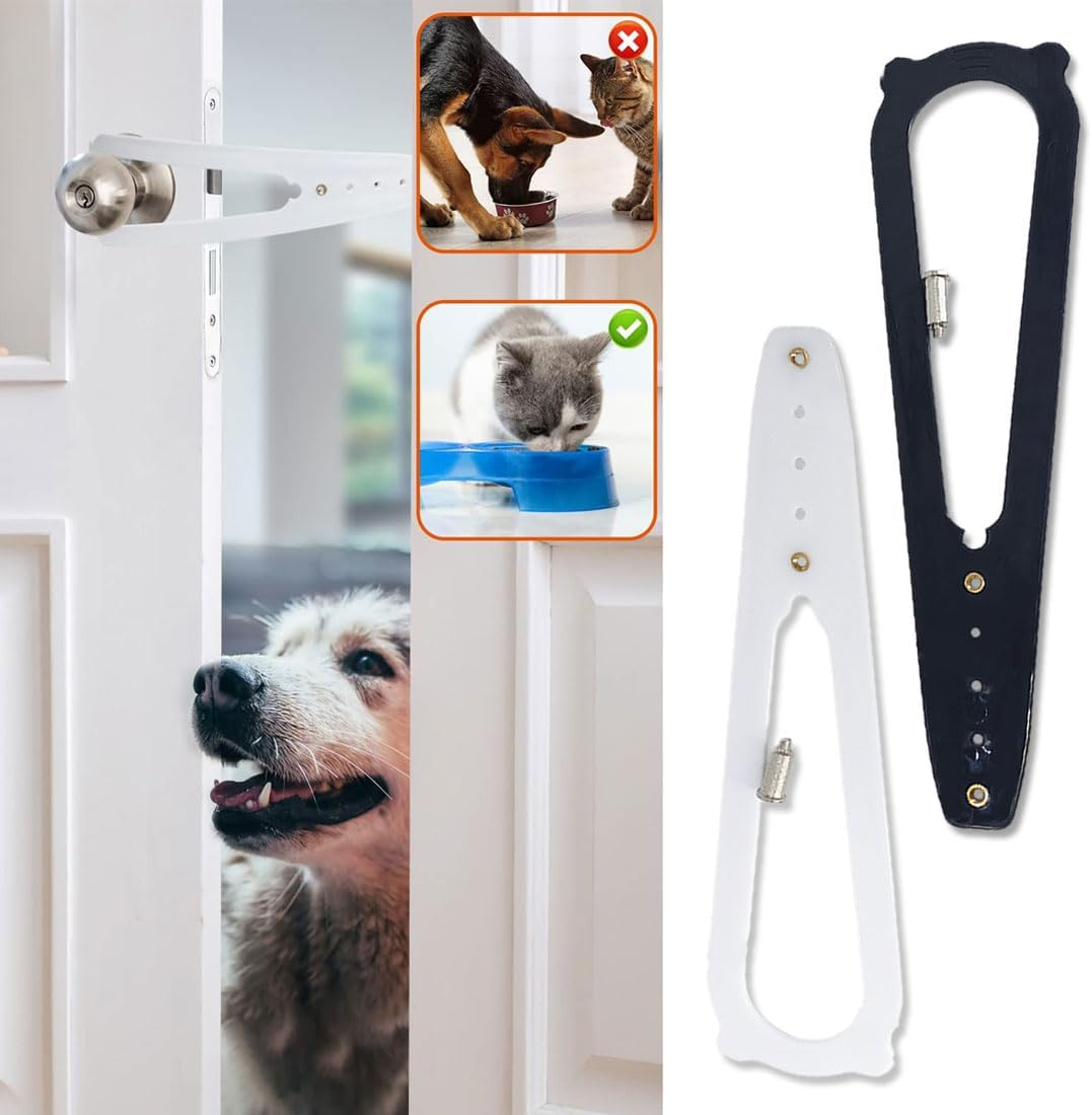 LEEQ 2Pcs Cat Door Lock - Alternative Door Locks for Children Dogs Door Stopper for Baby Safety Cat Door Holder Latch to Keep Cats in Dog Outside image number 2
