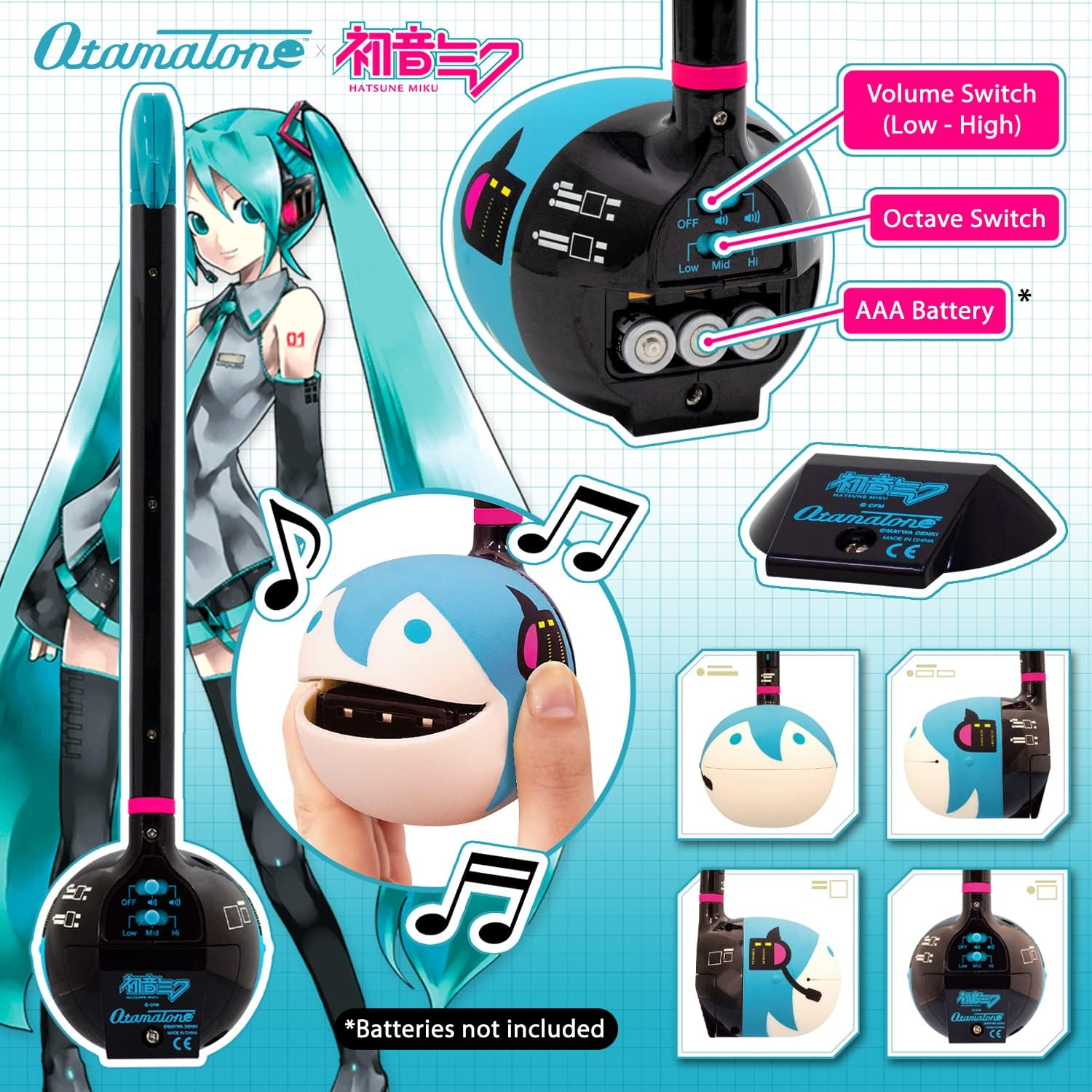 Otamatone Special Edition Hatsune Miku [Officially Licensed] Fun Electronic Musical Toy Synthesizer Instrument by Maywa Denki