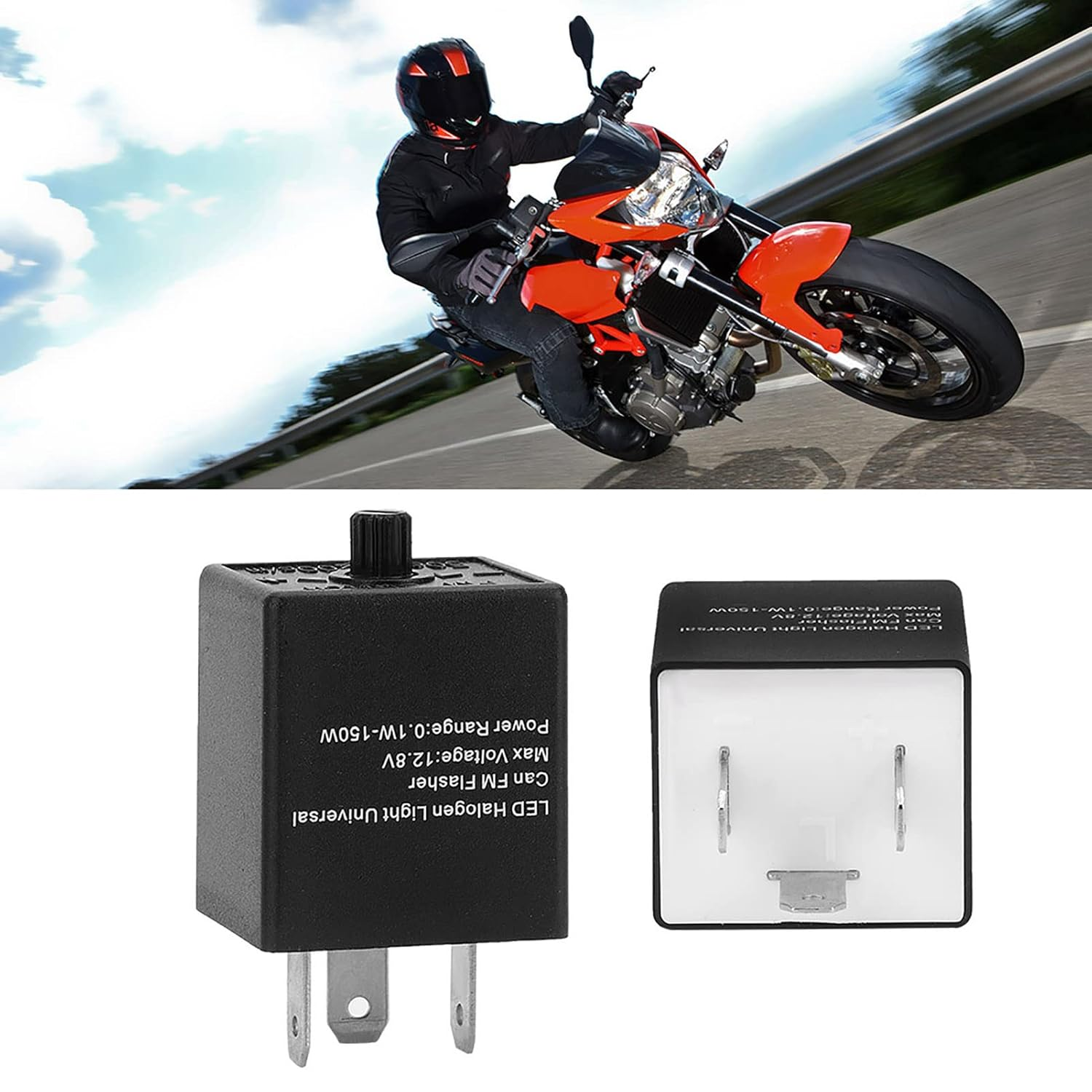 QANYEGN 3 Pin LED Flasher Relay, Motorcycle Turn Signal Flasher, Turn Signal Adjustable Flasher, Enhances Vehicle Safety, Suitable for Cars and Motorcycles image number 5