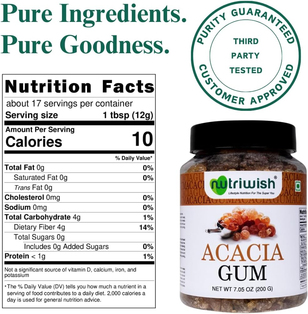 Nutriwish Acacia Gum Dink/Gound, 200G Pouch image number 4