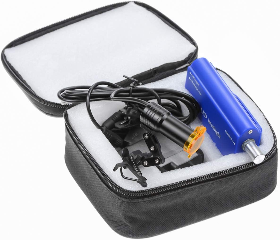 5W Protable LED Blue Plastic Headlight Lamp for Binocular Loupe Metal Belt Clip on Headlamp image number 1