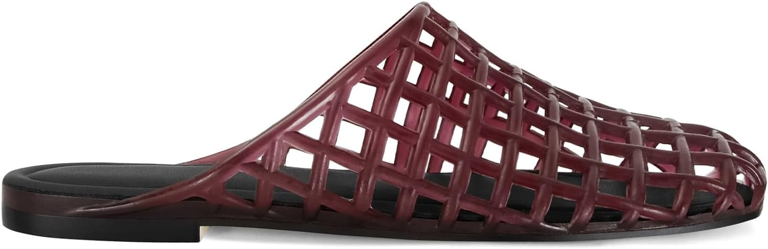 MAIJED Clear Jelly Flats for Women Closed Toe Mesh Hollow Jellies Mule Sandals Slip on Jelly Slides Casual Comfortable Summer Beach Slipper Sandals image number 4